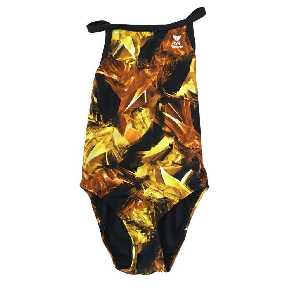 TYR Durafast young girls size 28 multi colored swim suit